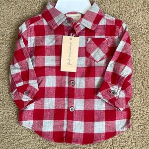 NWT First Impressions Boys Plaid Flannel Long Sleeve Shirt